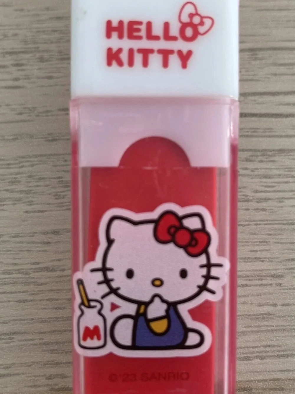 Sanrio Hello Kitty Double Sided Roller Red Retro Rubber Eraser  Plastic Case 3